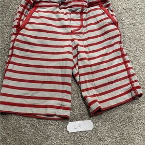 Mini Boden Red and White Striped Kids Shorts
